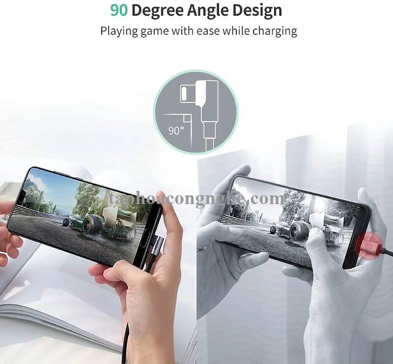 Ugreen 50940 0.5M 3A màu đen USB Type-C cáp bẻ góc 90 độ US284 30050940